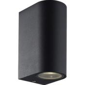 Applique extérieure en métal noir 2 lumières - GU10 2X11W MAX - NOIR