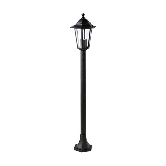 Lampadaire extérieur - Poteau lumineux en métal noir - E27 - 60W