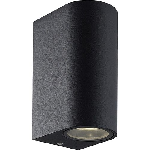 Applique extérieure en métal noir 2 lumières - GU10 2X11W MAX - NOIR